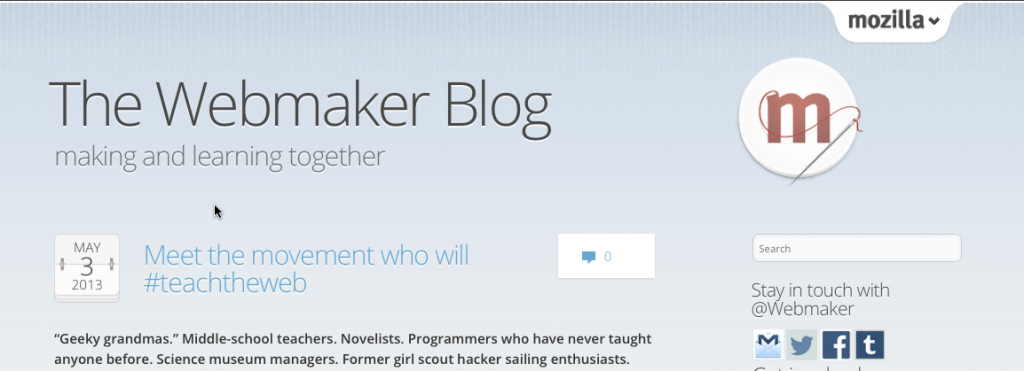 The Webmaker blog